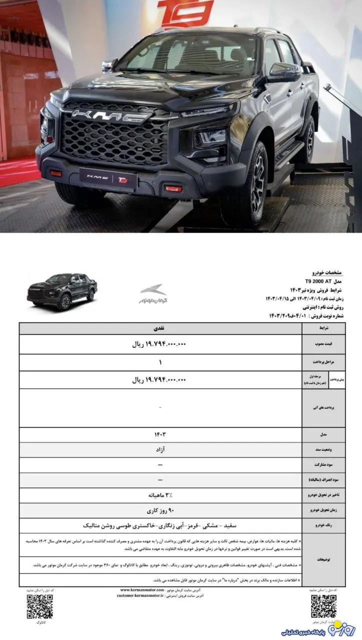 فروش ویژه کرمان موتور از امروز 9 تیر آغاز شد+ قیمت فروش ویژه کرمان موتور از امروز 9 تیر آغاز شد+ قیمت