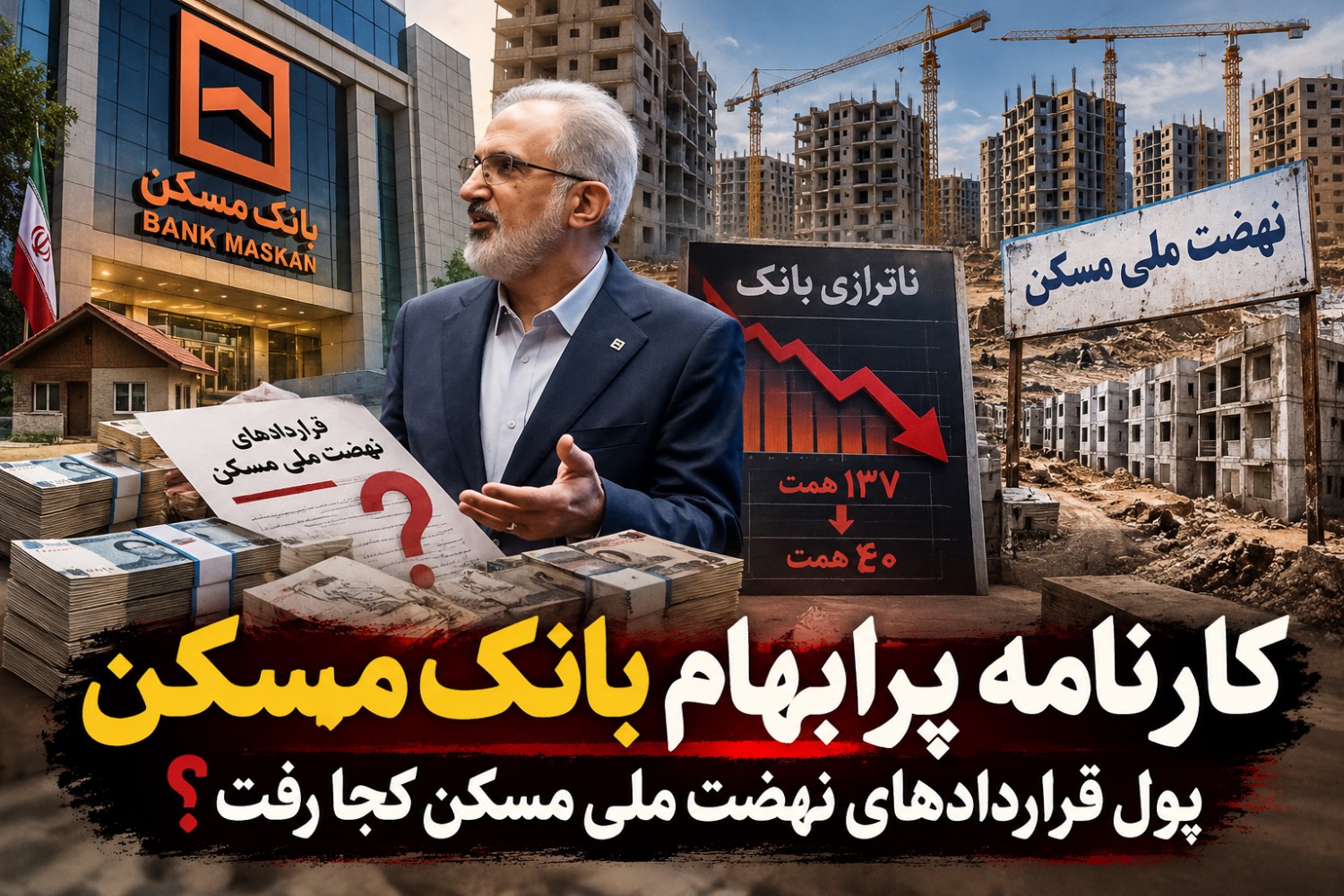 کارنامه پرابهام بانک مسکن/ پول قراردادهای نهضت ملی مسکن کجا رفت؟ کارنامه پرابهام بانک مسکن/ پول قراردادهای نهضت ملی مسکن کجا رفت؟
